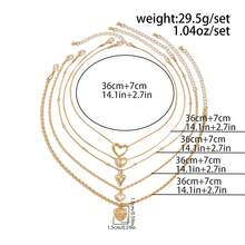 5件套朋克风金属心形吊坠项链，个性化流苏编织链，时尚百搭，适合派对和节日佩戴 - 桃心麻花項鍊 - 查看 9