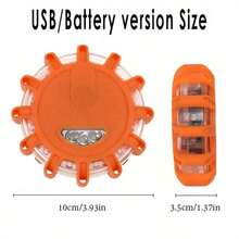 1-3 Packs LED Emergency Lights 9Mode Safety Warning USB Rechargeable Flashing Lamp Red Dash Light For Trucks Vehicle Car - A - View 3