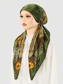 1pc Women's Rhinestone Decorated Triangular Headband Turban Scarf, Elastic Design For Instant Headwear, Fashion Versatile Soft Breathable Prayer Hijab, Suitable For Daily, All Seasons For Dress - Rhinestone Turban Hat - View 17