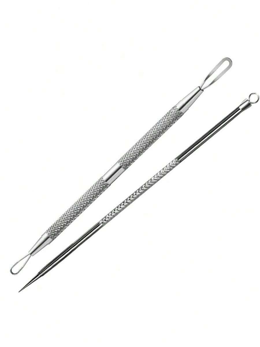 2 piezas Kit de herramientas para eliminar puntos negros, herramienta de tratamiento del acné, extractor profesional de puntos negros y granos, pinzas para eliminar puntos negros faciales y de la nariz - Multicolor - Ver 1