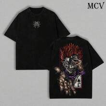 Super Value Hot  T-Shirt Hisoka T-Shirt - Hisoka Phantom Troupe  T-Shirt For Anime Double Printed Vintage Washed Tee Unisex Oversize Anime Manga Washed Heavyweight Cotton T-Shirt, Gift For Anime Fan Lover Suitable For Fans SL0081 - 黑色 - 查看 4