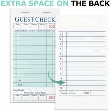Server Notebooks 6 Pack, Waitress Notepad Pads For Restaurant Orders, Guest Check Book For Servers, 300 Sheets Total - 1 - View 5