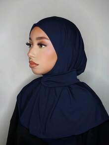 1顶时尚休闲优雅速戴头巾帽，经典简约风格，柔软透气的莫代尔面料，适合日常生活、节日、祈祷等场合。 - Button Sports Headband - 查看 8