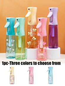 带有蝴蝶结、雏菊和心形可爱元素的连续喷雾瓶，200毫升高压喷雾瓶，适用于美发、清洁、沙龙、园艺、消毒等多种场合，超细喷雾设计，易于造型和定型。 - 彩色 - 查看 1