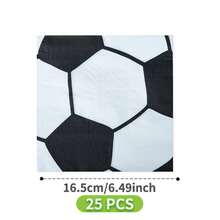 1 Set White Soccer Themed Disposable Plates, Napkins, Cups, Serves 8 Guests, Disposable Paper Plates Party Supplies Suitable For Birthday, Wedding, Theme Party, Family Picnic - Multicolor - View 8