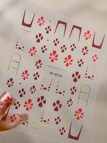 1 Tờ Hình Dán Móng Tay Họa Tiết Da Báo, Hình Dán Móng Tay Kiểu Pháp, Hình Dán Hoa Nổi 5D, Hình Dán Móng Tay Tự Dính, Trang Trí Móng Tay Cho Nữ, Dụng Cụ Làm Móng - Nhiều màu - Xem 8