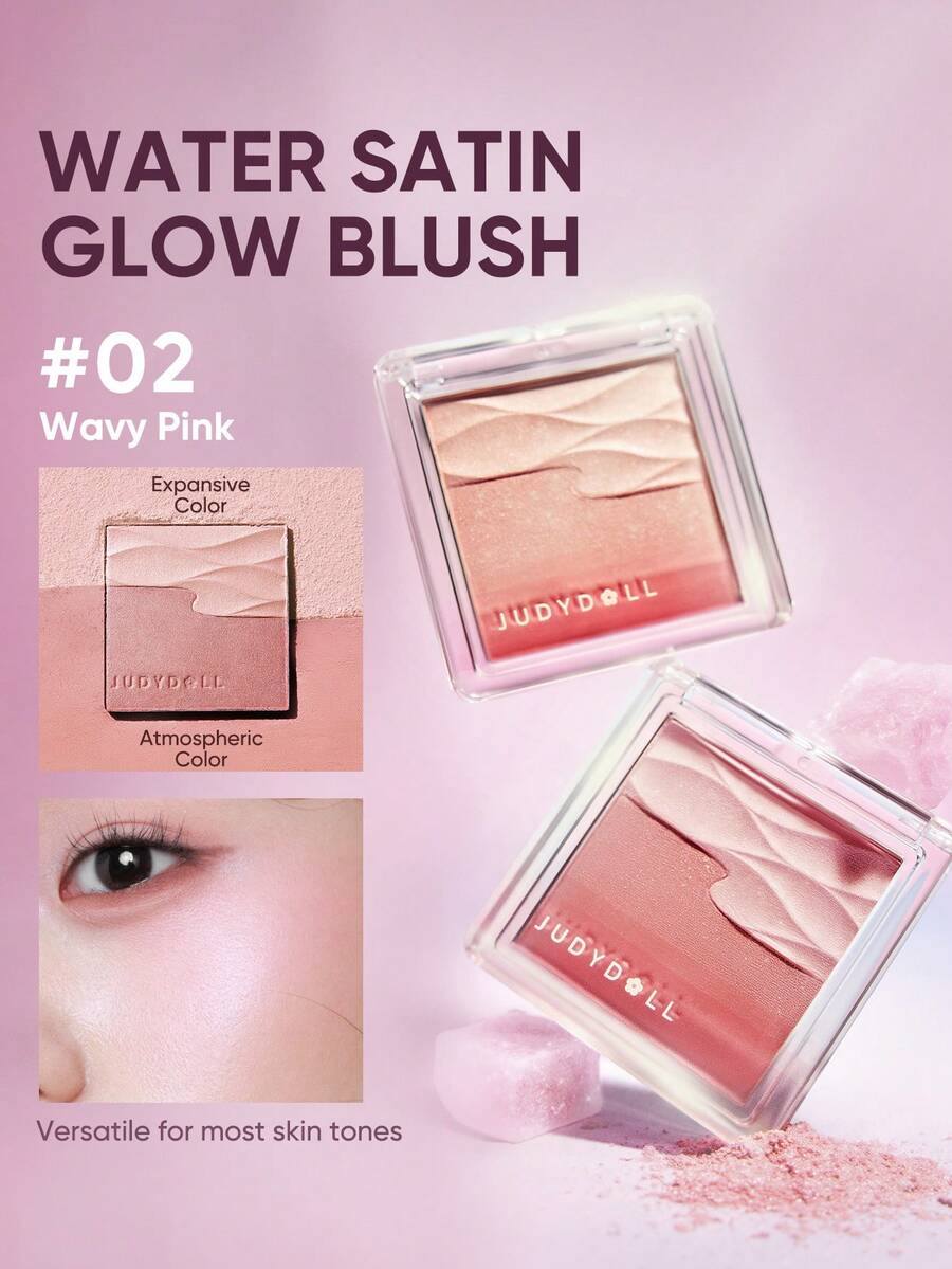 JUDYDOLL 水润缎光腮红，双色透明透亮腮红，打造日常健康光泽和透亮肤色 - #02 Wavy Pink - 查看 1