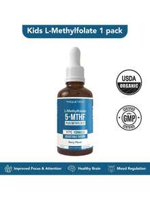Bestseller!Minimal-Triquetra Organic Kids Methylfolate + Methyl B12 Cofactor - Organic Berry Flavor, Liquid Form 5-MTHF Form Adjustable Dosing; Supports Mood, Behavior, Cognition |   Methy Folate |   L-Methylfolate Healthcare Fitness.Supplement Vitamin,Free Shipping. - Single Packaging - View 11