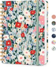 CICPAP Lined Spiral Journal Notebook, A5 College Ruled Notebook For Journaling, Note-Taking, And Daily Planning, Durable Hardcover With An Elegant Design,Petal Pop - ColorJ - View 1