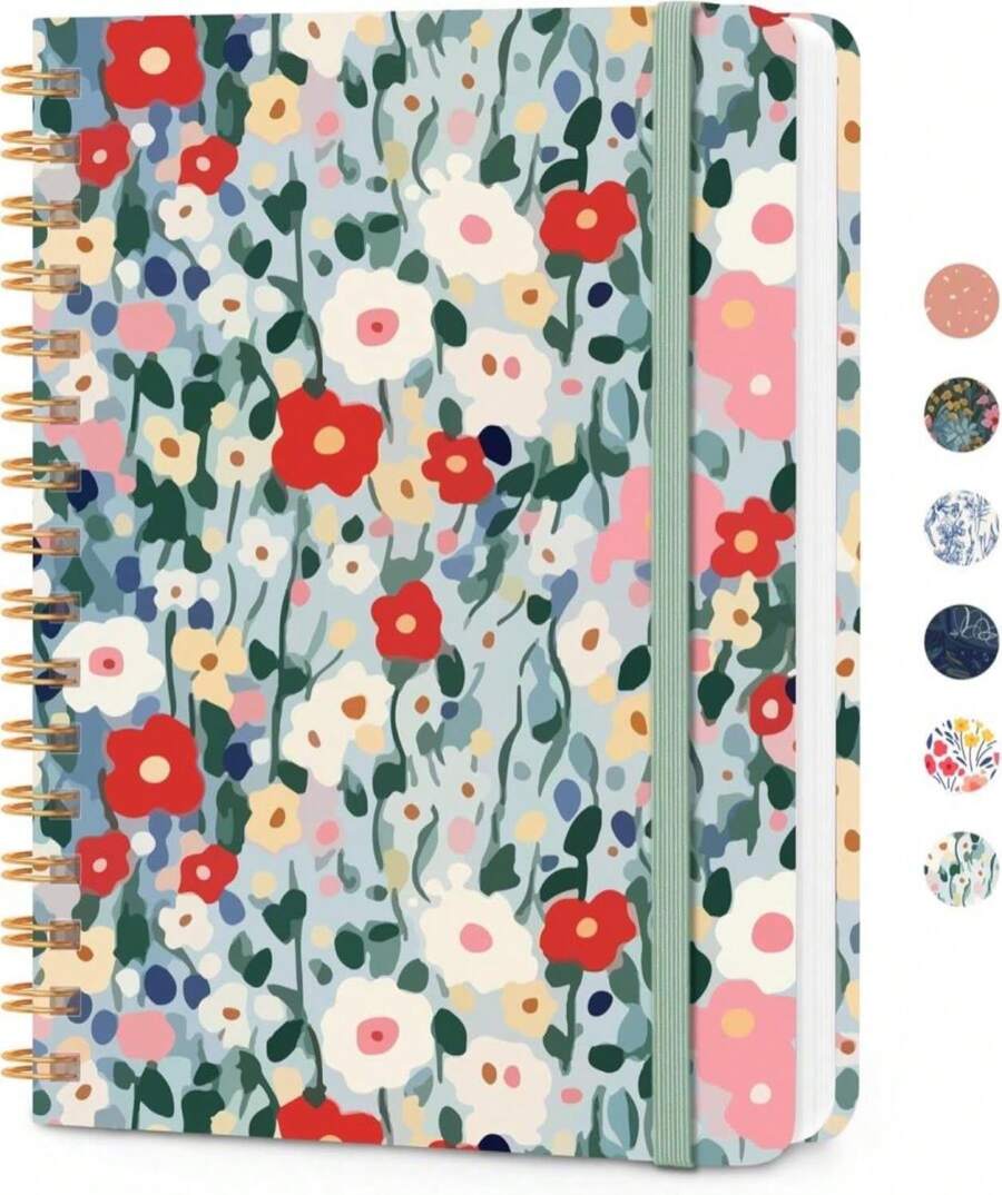 CICPAP Lined Spiral Journal Notebook, A5 College Ruled Notebook For Journaling, Note-Taking, And Daily Planning, Durable Hardcover With An Elegant Design,Petal Pop - ColorJ - View 1