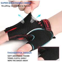 Guantes de ciclismo para hombres y mujeres [almohadilla de gel transpirable antideslizante de 5 mm] Guantes de ciclismo de medio dedo para bicicleta de carretera MTB Guantes de bicicleta para ciclismo, fitness, motocicleta, gimnasio, entrenamiento - Verde fluorescente - Ver 9