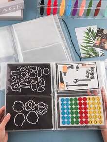 Frosted Mini File Folder Storage Album Book,Plastic Document Organizer For Office School (20 Pages/20 Slots/Book) - Storage Booklet (20 Slots) - View 7