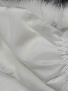 1件装女士优雅新娘婚礼仿天鹅绒长披肩，保暖配饰 - 白色A - 查看 6