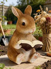 1pc Resin Rabbit Decoration, Creative Small Animal Garden & Yard Decor, Suitable For Garden, Grocery Store, Yard - A - View 6