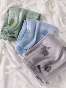 Dreamy Collection Lightweight, Breathable, Chiffon Pleated Modest Hijab Shawl For Women, Spring/Summer - Multicolor - View 3