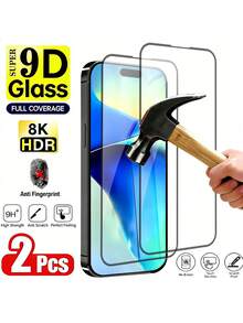 2pcs - Ultra-Clear Tempered Glass Screen Protector, Compatible With IPhone 17 Pro Max/17/16 Pro Max/16 Pro/16 Plus/16E/16/15 Pro Max/14 Pro/13/12 Mini/11/Xs Max/XR Series. High Quality, Full Coverage, Anti-Fingerprint, Anti-Drop, Anti-Scratch, 9H+ Hardness, Compatible With Phone Cases. - Clear - View 25