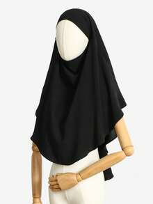 1pc Women's Long Prayer Dress Muslim Hijab With Tie, Convenient Daily Tie-Up Muslim Headscarf, Ready-To-Wear Hijab Scarf - Multicolor - View 13