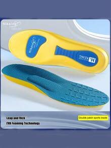 1 Pair Soft Cushioned Arch Support Full-Length Shock Absorbing Sports Insoles, Lightweight, Breathable, U-Cup Heel Protection Shoe Inserts For Men And Women - Multicolor - View 9