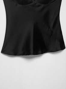 DEEKA Women's Satin Camisole Top, Sexy And Fashionable, Black, Spring/Summer - Black 1 - View 6