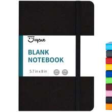 Blank Journal Notebook, A5, 160 Pages 100 Gsm Thick Sketch Books Hardcover Journal For Writing, 5.7 Inches X 8 Inches Notebooks For Work (Black) - Black - View 1