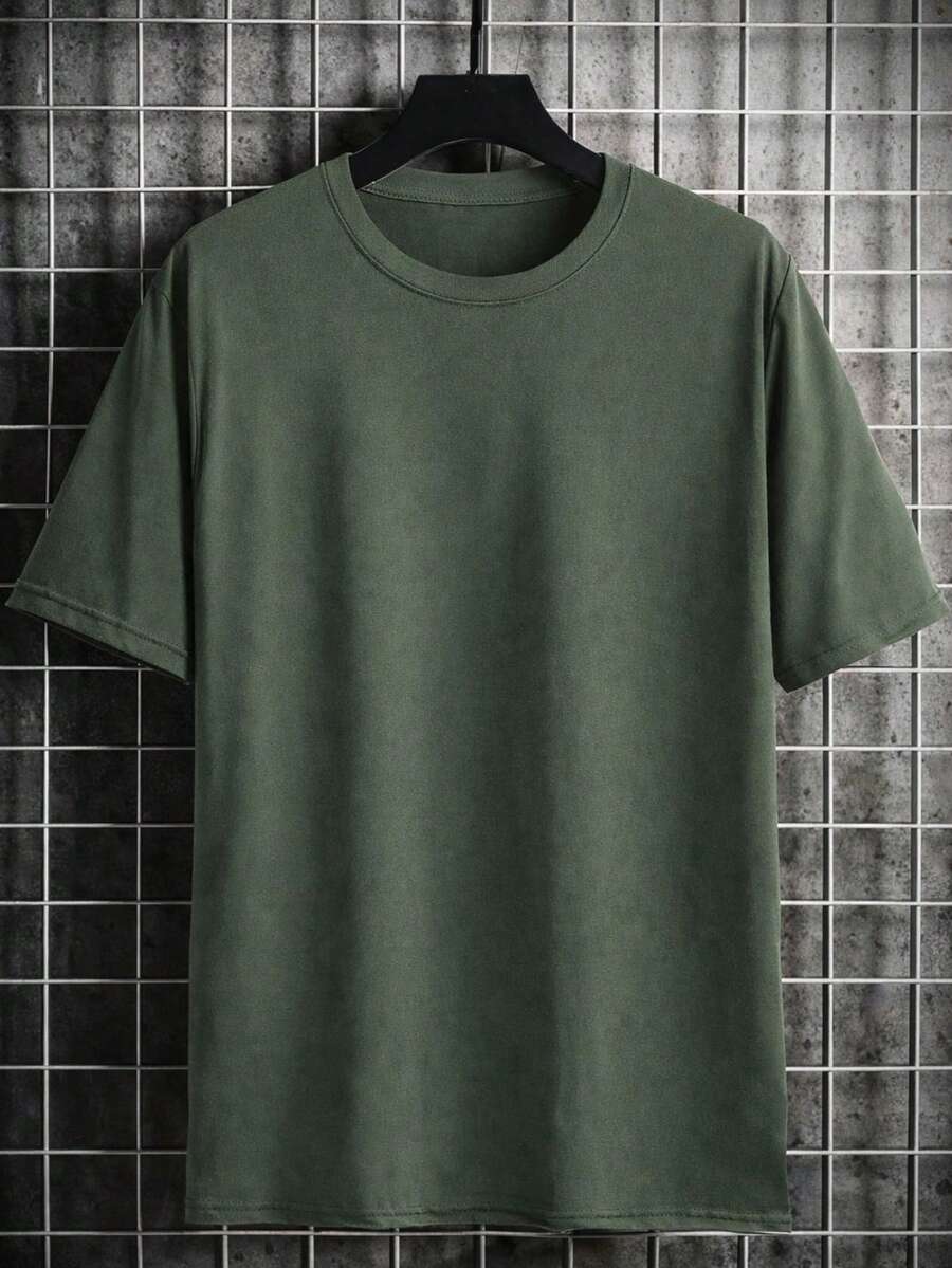 Camiseta Masculina e Feminina Blusa 30.1 Gola Redonda Manga Curta - Verde Militar - Visão 1