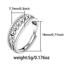 1 Stück modischer & eleganter 925 Silber geometrischer beweglicher Kugelring, geeignet für Frauen Urlaub, Party, Bankett - Silber - Übersicht 4