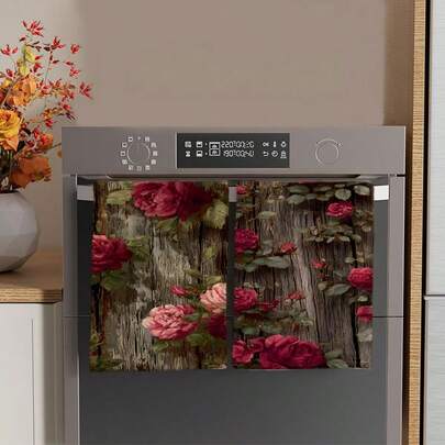2/4/48pcs Vintage Style Faux Distressed Wood Rose Pattern Print Kitchen Towels - Super Soft, Highly Absorbent Polyester Dish Cloths & Hand Towels, Ideal For Holiday Decor, New Year Gifts, Kitchen Decor, Party Decorations