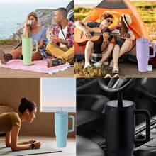 2 Pack 30 Oz Tumbler Flip Straw Lid Replacement Compatible For  , Leak Proof Lid Replacement For 30 OZ  H2.0  Tumbler,Spill Proof Splash Reusable (Sky Blue) - 天藍 - 查看 8