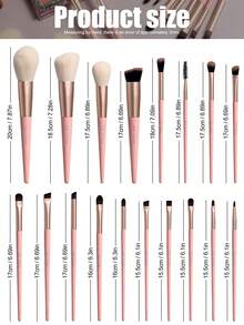 BS-MALL 高性价比 21 件套精准化妆刷套装，包含 18 支化妆刷 + 2 个粉色化妆海绵 + 1 个玫瑰红三角化妆海绵，高品质、不刺激、不掉毛的化妆工具套装，包含散粉刷、轮廓刷、腮红刷、粉底刷、眼影刷和鼻部修容刷。 - 淺粉色 - 查看 6