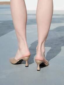 CHICVUE 女士尖头高跟拖鞋凉鞋，仙女拖鞋，一脚蹬，春季新品 - 金色 - 查看 5