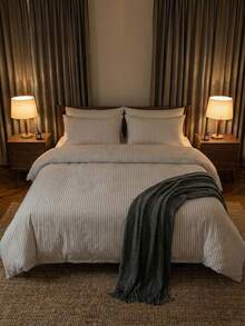 2/3 件套土耳其棉质梭织羽绒被套装 | 羽绒被套和枕套，现代卧室床上用品，135*200 厘米，150*200 厘米，200*200 厘米，200*220 厘米，220*240 厘米 - 白色 - 查看 3