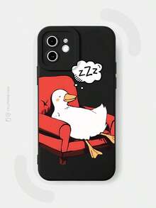 Ốp lưng điện thoại hình vịt JURSUE dễ thương, phong cách Kawaii, thẩm mỹ, hoạt hình, chống sốc, mềm mại, tương thích với iPhone 17 16 15 14 13 12 11 Pro Max SE 2020 X XR XS Ip 8 7 Plus XYH2272 - màu đen - Xem 7