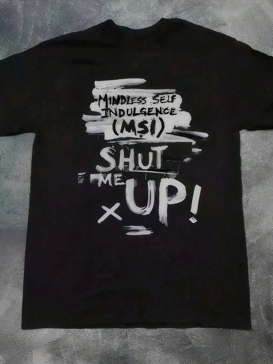 Self Indulgence Band MSI Album Shut Up Print T-Shirt, Perfect Holiday Gift For SpringSummer Short Sl - 黑色 - 查看 1