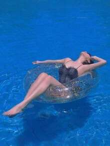 1pc Inflatable Transparent Swimming Ring, Photography Travel, Women's Swimming Ring, Adult Round Transparent Swimming Ring, Transparent Life Buoy - Swimming Ring - View 3