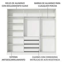 Ropero Closet Madesa Royale 3 Puertas 2 Espejo Color Blanco y Negro - Blanco y Negro - Ver 5