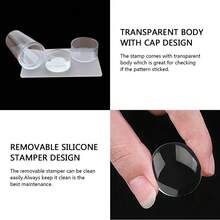 Nail Art Stamper Clear Silicone Stamping Jelly With Scraper Transparent Visible Body No Different For DIY Nail Decor Nail Stamping Tool With Scraper - Clear - View 5