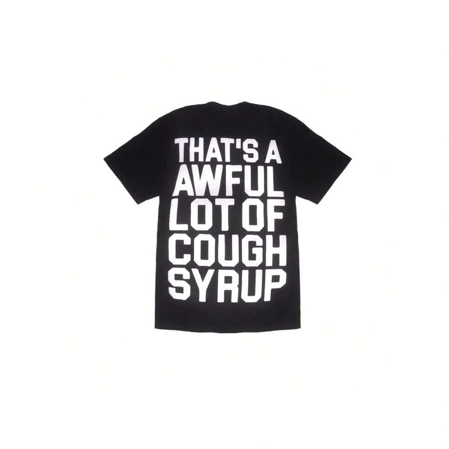 THATS AN AWFUL LOT OF COUGH SYRUP CLASSIC COUGH SYRUP Pattern Print Summer Luxury Brand Cotton Men's And Women's T-Shirts - màu đen - Xem 1