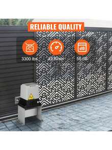 3300lbs Automatic Sliding Gate Opener Driveway Operator Infrared Sensor - Grey - View 2