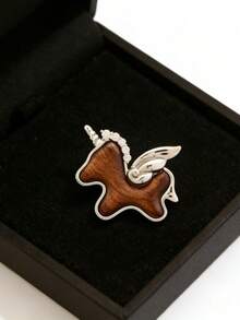 Nowa, śliczna, minimalistyczna i delikatna broszka z koniem, idealna na prezent dla przyjaciółek, par, na co dzień, na wakacje, festiwal muzyczny, imprezę, Walentynki dla kobiet - Kucyk - Zobacz 7