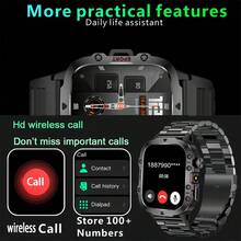 2026 New Men's Stylish Smart Sports Watch, With LED Light, Wireless Call, Message Reminder, Sports Modes, Voice Assistant, Weather Push, Timer, Stopwatch And Other Functions, Compatible With Android And IOS Phones - Multicolor - View 7