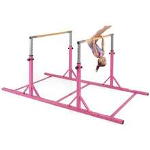 Double Horizontal Bars W/13-Level 33''-57'' Adjustable Heights & Adjustable Width - Pink - View 3