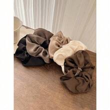 5pcs Satin Hair Scrunchies - Multifunctional, Stretchy Hair Ties, Sweet Style Fabric Hair Rings Suitable For Parties And Travel, Hair Accessories For Women, Hair Tools, Beauty Accessories, Curly Hair Accessories For Women, Fall, Travel, Hair Tools, Accessories Women, Hair Stuff,Curly Hair,Scrunchies,Scrunchie,Scrunchies Hair,Curly Hair Accessories,Gifts,Travel,Gifts For Women,Hair Stuff,Stocking Stuffers - 咖啡棕 - 查看 2