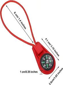 4PCS Multi-Color Mini Survival Compass Waterproof Liquid Filled Outdoor Camping Hiking Pocket Compass On Cord,High Visibility Red Mini Survival Compass Durable Compact Outdoor Directional Tool For Hiking Mountaineering,Color Random - Random - View 5