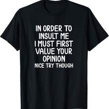 Camiseta divertida "Para insultarme". Camiseta sarcástica de broma. - Negro-2 - Ver 1