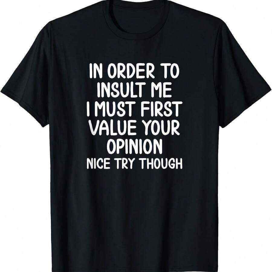 Camiseta divertida "Para insultarme". Camiseta sarcástica de broma. - Negro-2 - Ver 1