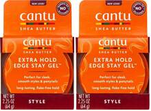 Cantu Extra Hold Edge Stay Gel With Shea Butter, 2.25 Oz (Packaging May Vary) (Pack Of 2) - ColorB - 查看 1