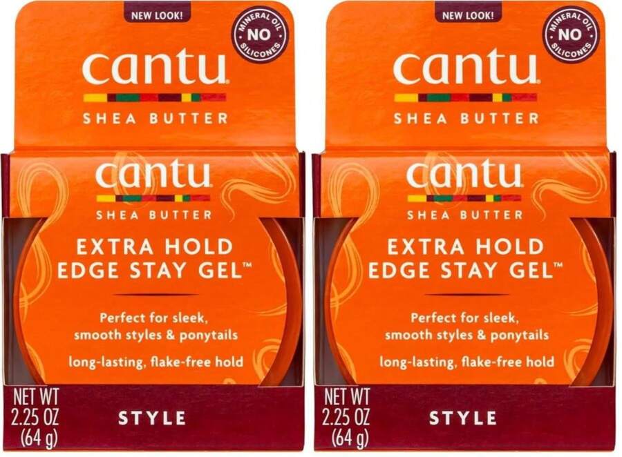 Cantu Extra Hold Edge Stay Gel With Shea Butter, 2.25 Oz (Packaging May Vary) (Pack Of 2) - ColorB - 查看 1