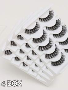 AYRMILLA 5对装自然蓬松柔软3D浓密貂毛假睫毛，纤长多层睫毛，短款浓密假睫毛，适用于婚礼、夜店、日常工作会议等场合的化妆套装，佩戴舒适，妆效自然，手工制作，妩媚动人，拉长眼型，逼真自然，整条假睫毛，持久浓密，热门美妆工具，全套假睫毛，睫毛嫁接套装，条状假睫毛，睫毛，假睫毛，假睫毛 - 黑色 - 查看 12
