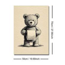 1 tấm tranh canvas in hình gấu bông Teddy cổ điển (có khung/không khung) dùng để trang trí nhà vệ sinh, phòng ngủ, nhà hiện đại, với họa tiết động vật ngộ nghĩnh, thích hợp để trang trí. - A - Xem 9