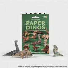 50 piezas Gatos y perros de animales de origami geométrico Origami DIY 3D - Multicolor - Ver 10